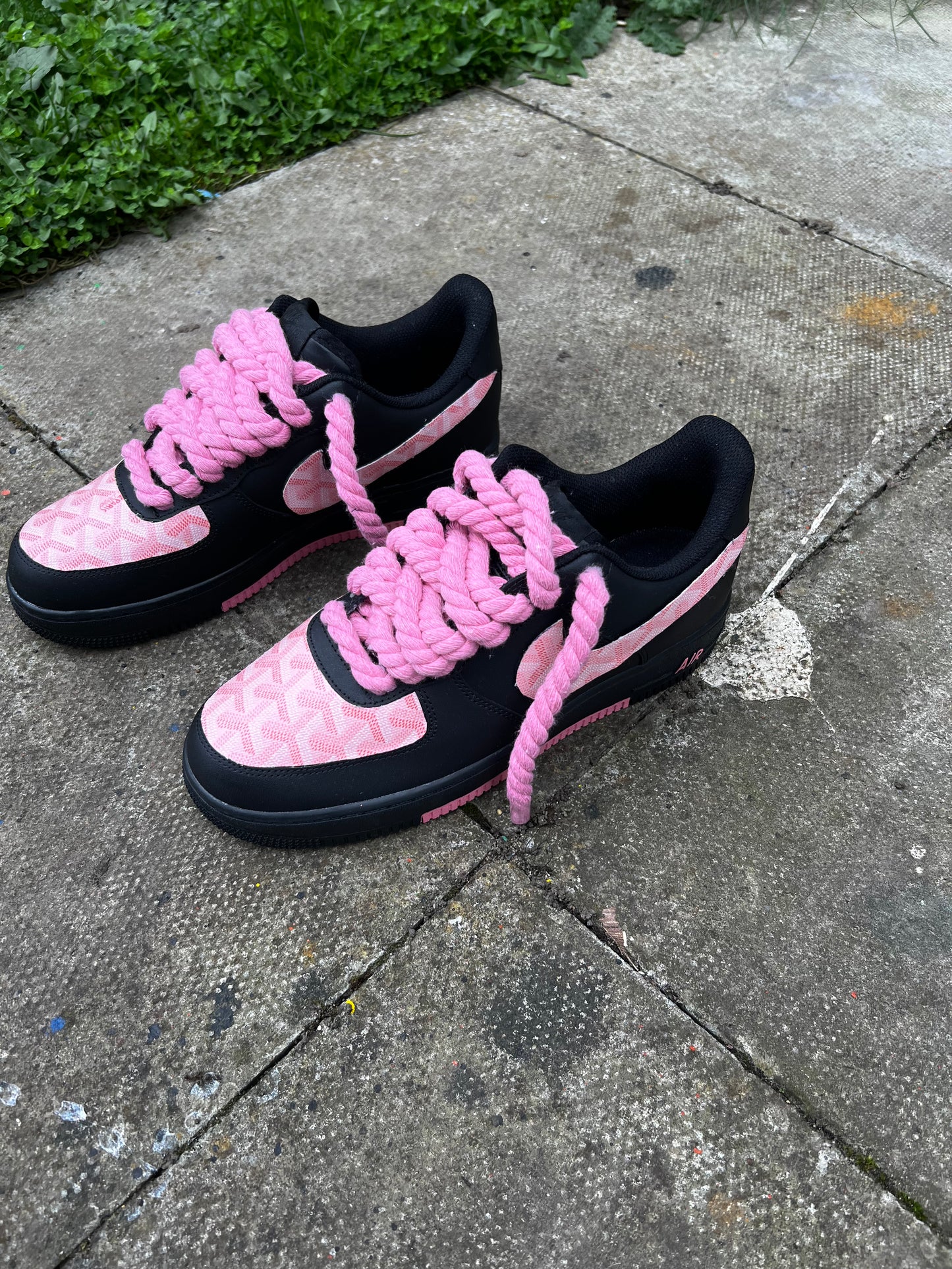 CUSTOM PINK GOYARD BLACK AIR FORCE  1