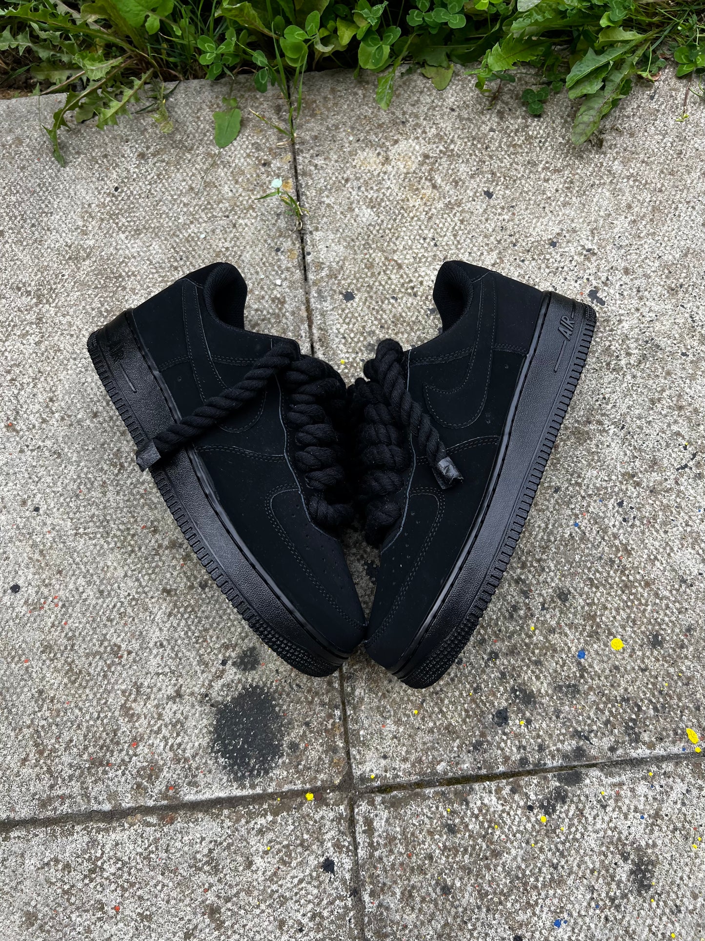 ALL BLACK SUEDE CUSTOM PAIRS  FORCE 1