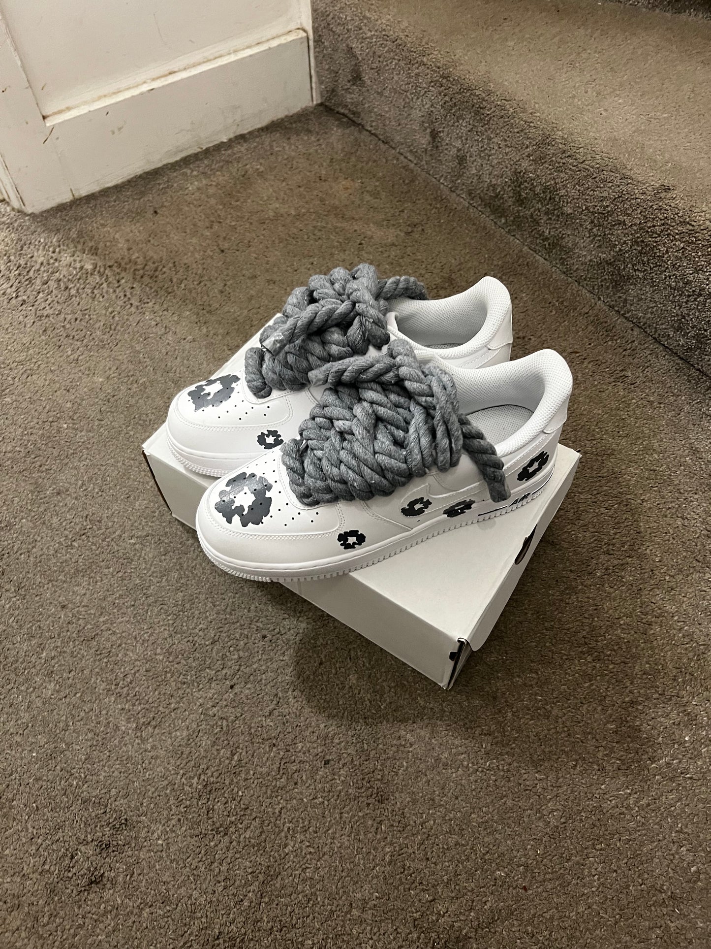 CUSTOM FORCE 1 GREY DENIM MADE