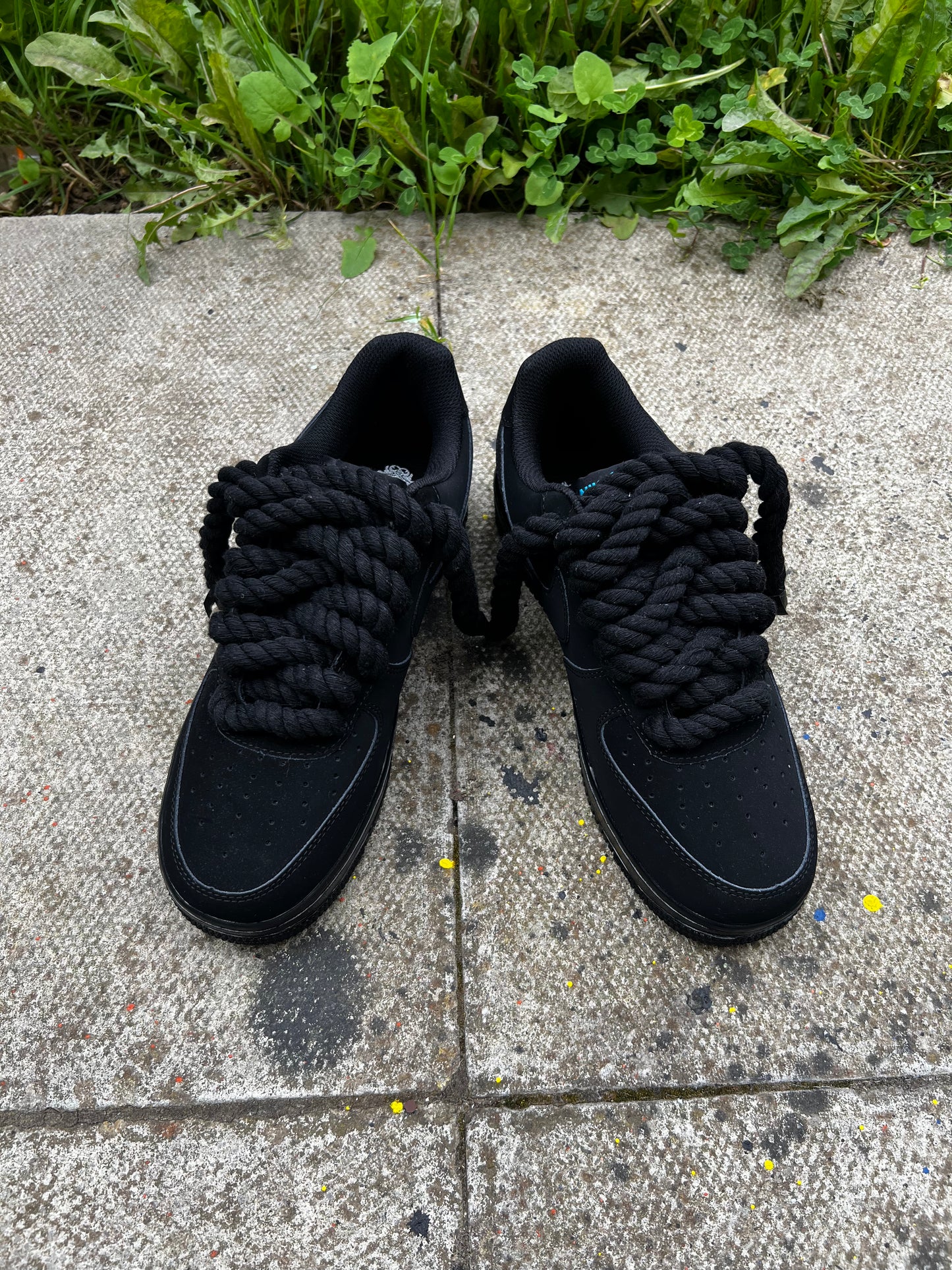 ALL BLACK SUEDE CUSTOM PAIRS  FORCE 1