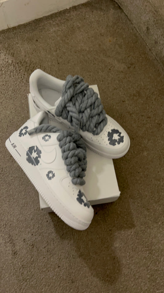 CUSTOM FORCE 1 GREY DENIM MADE