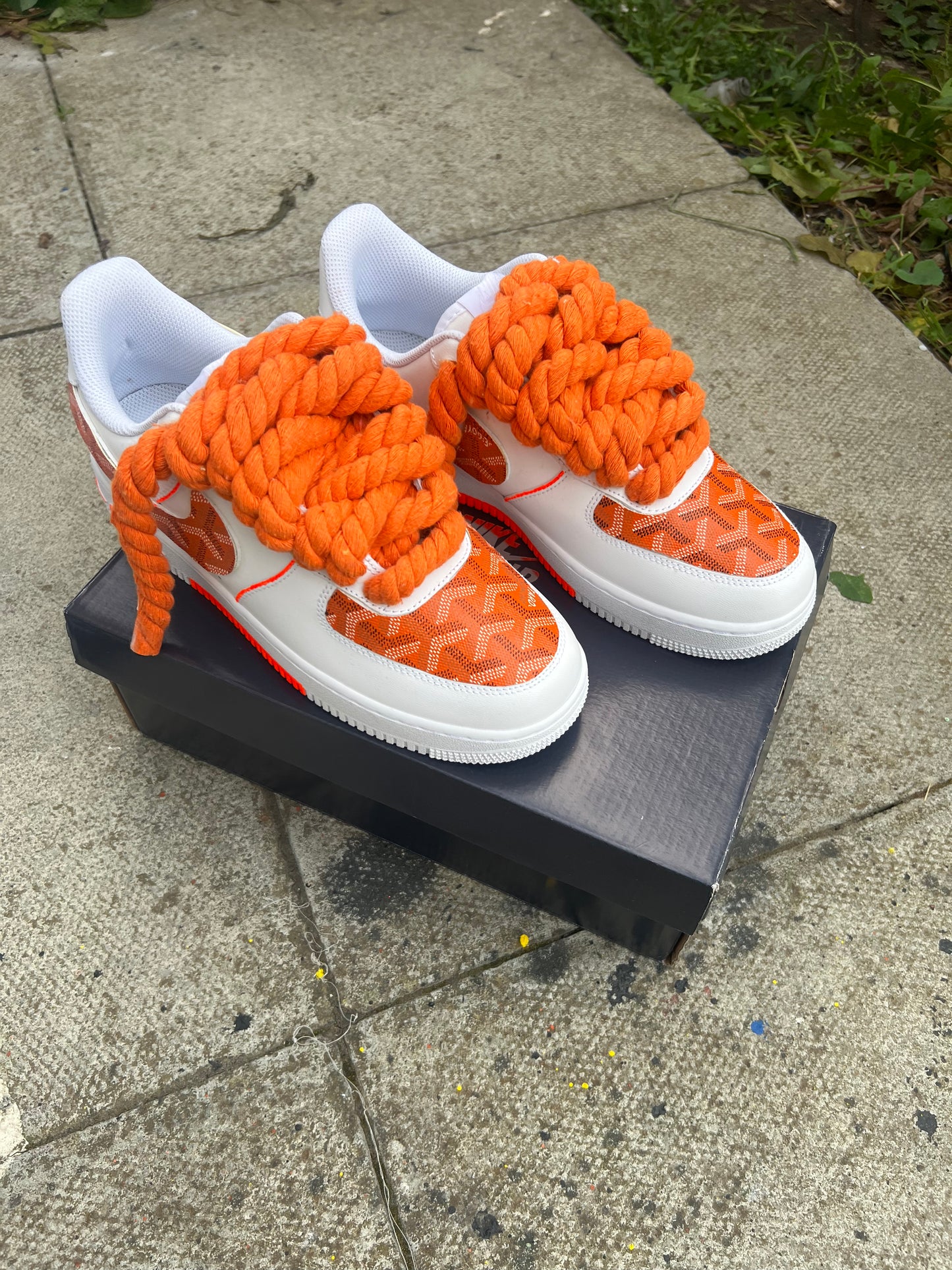 CUSTOM ORANGE GOYARD AIR FORCE 1