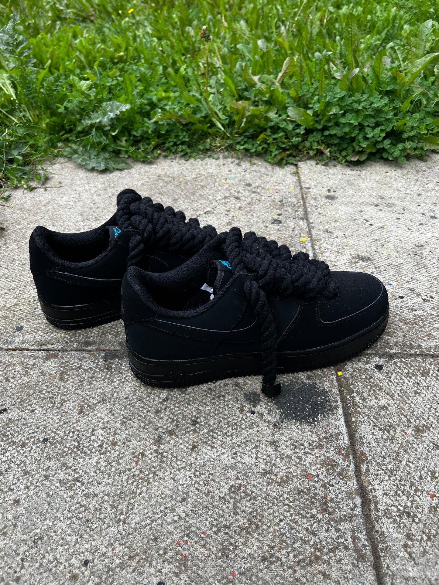 ALL BLACK SUEDE CUSTOM PAIRS  FORCE 1
