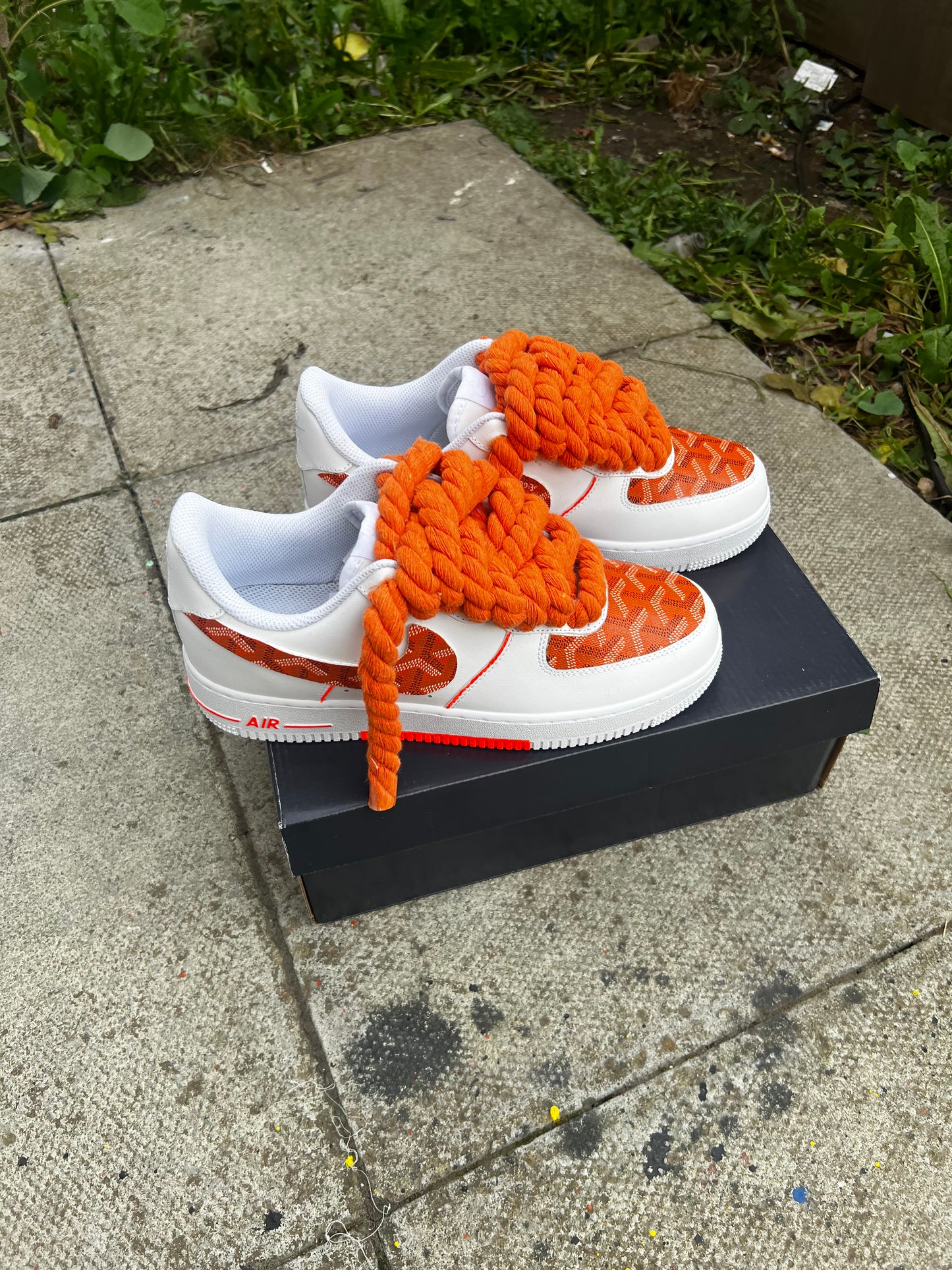CUSTOM ORANGE GOYARD AIR FORCE 1