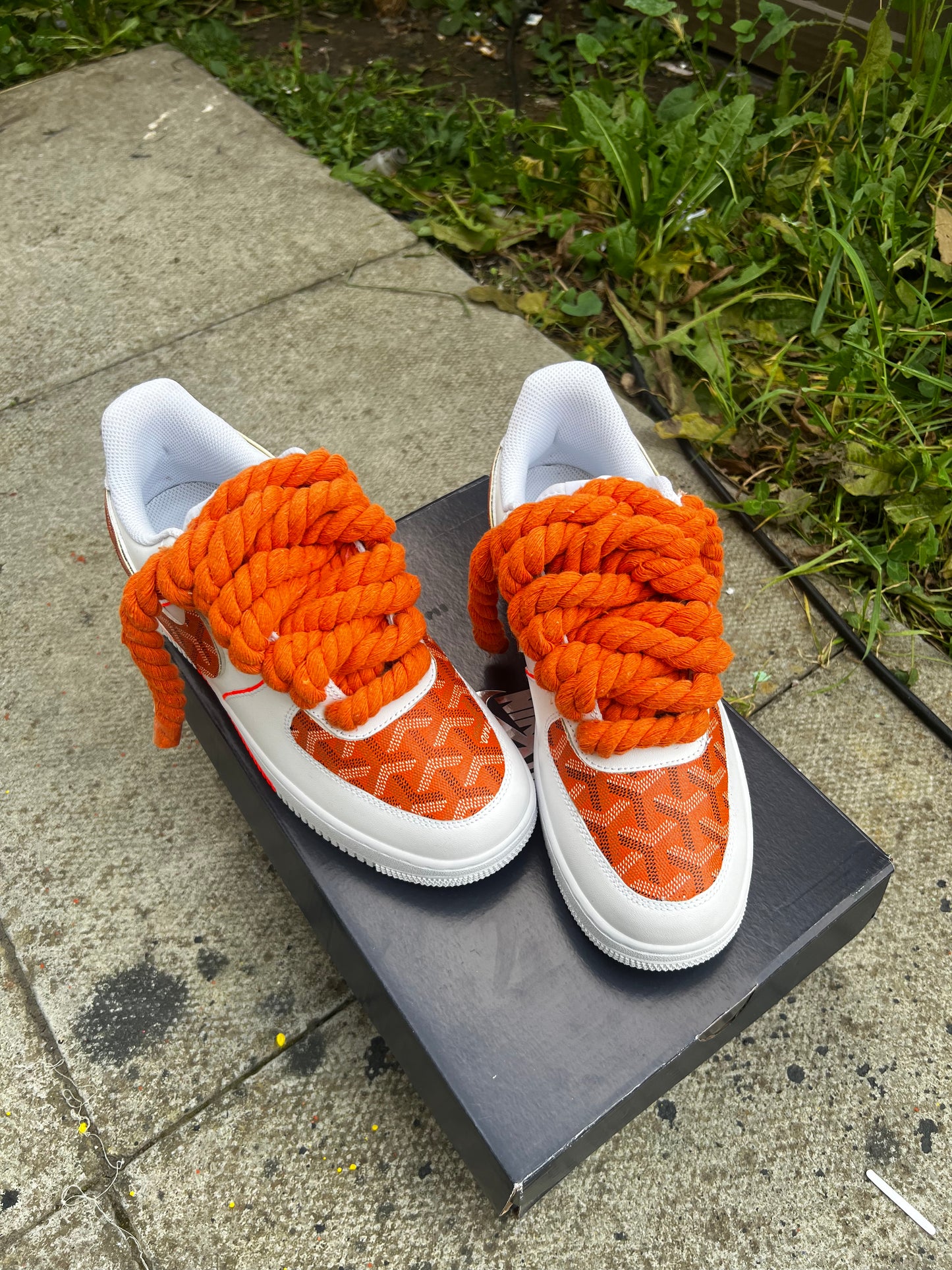 CUSTOM ORANGE GOYARD AIR FORCE 1