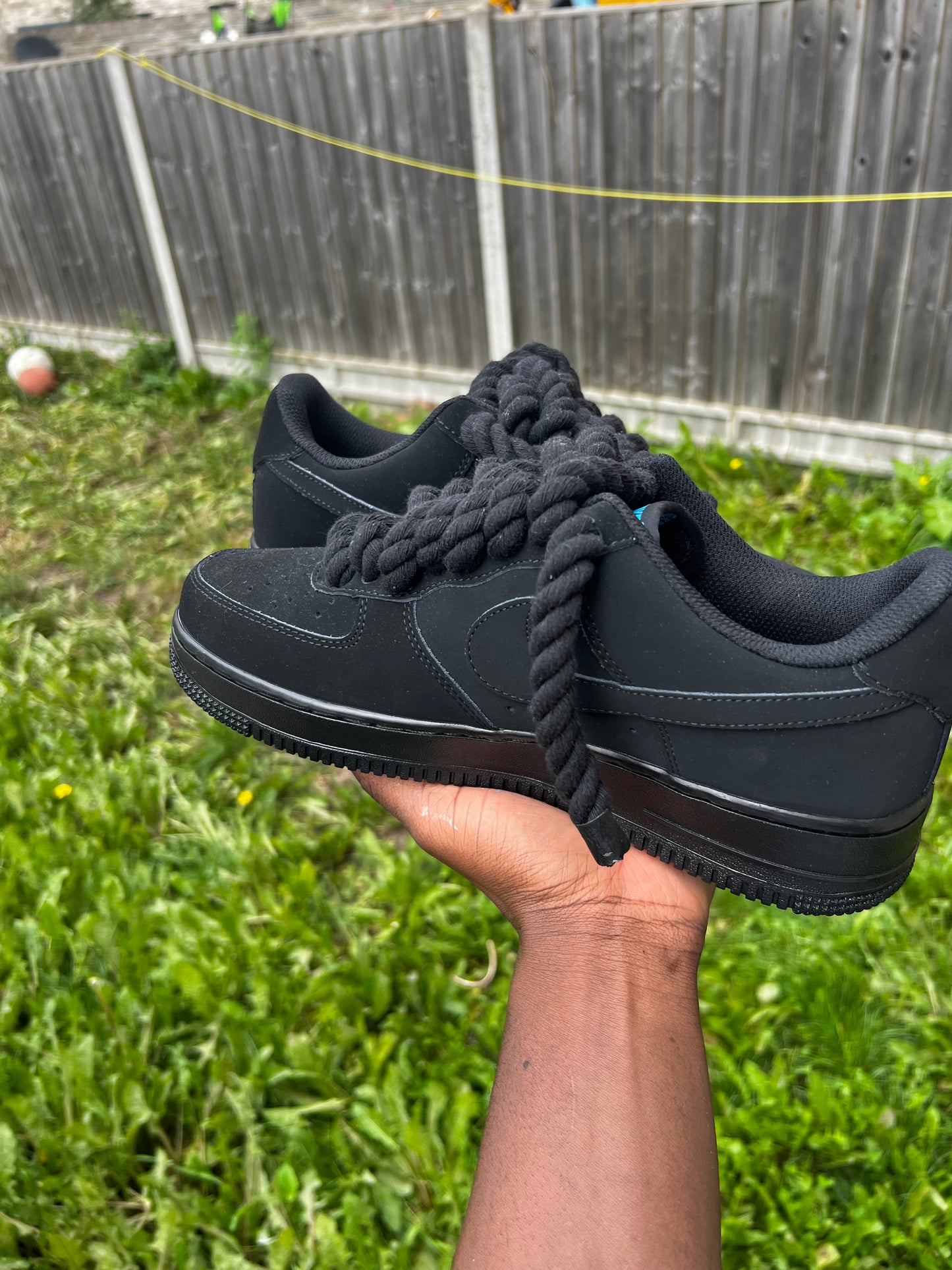 ALL BLACK SUEDE CUSTOM PAIRS  FORCE 1