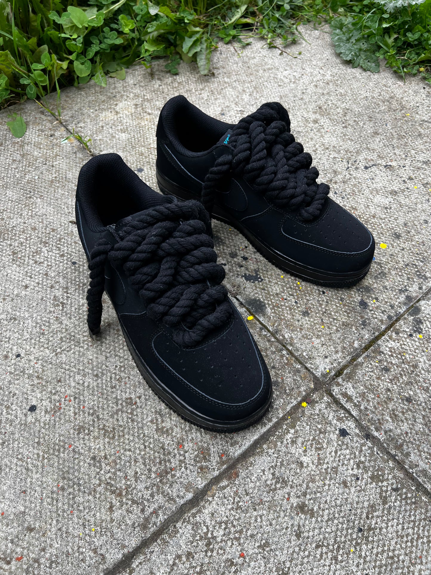 ALL BLACK SUEDE CUSTOM PAIRS  FORCE 1