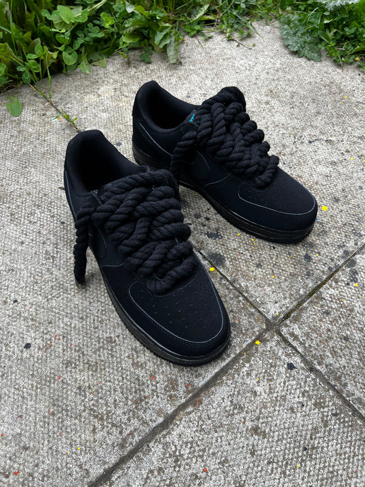 ALL BLACK SUEDE CUSTOM PAIRS  FORCE 1