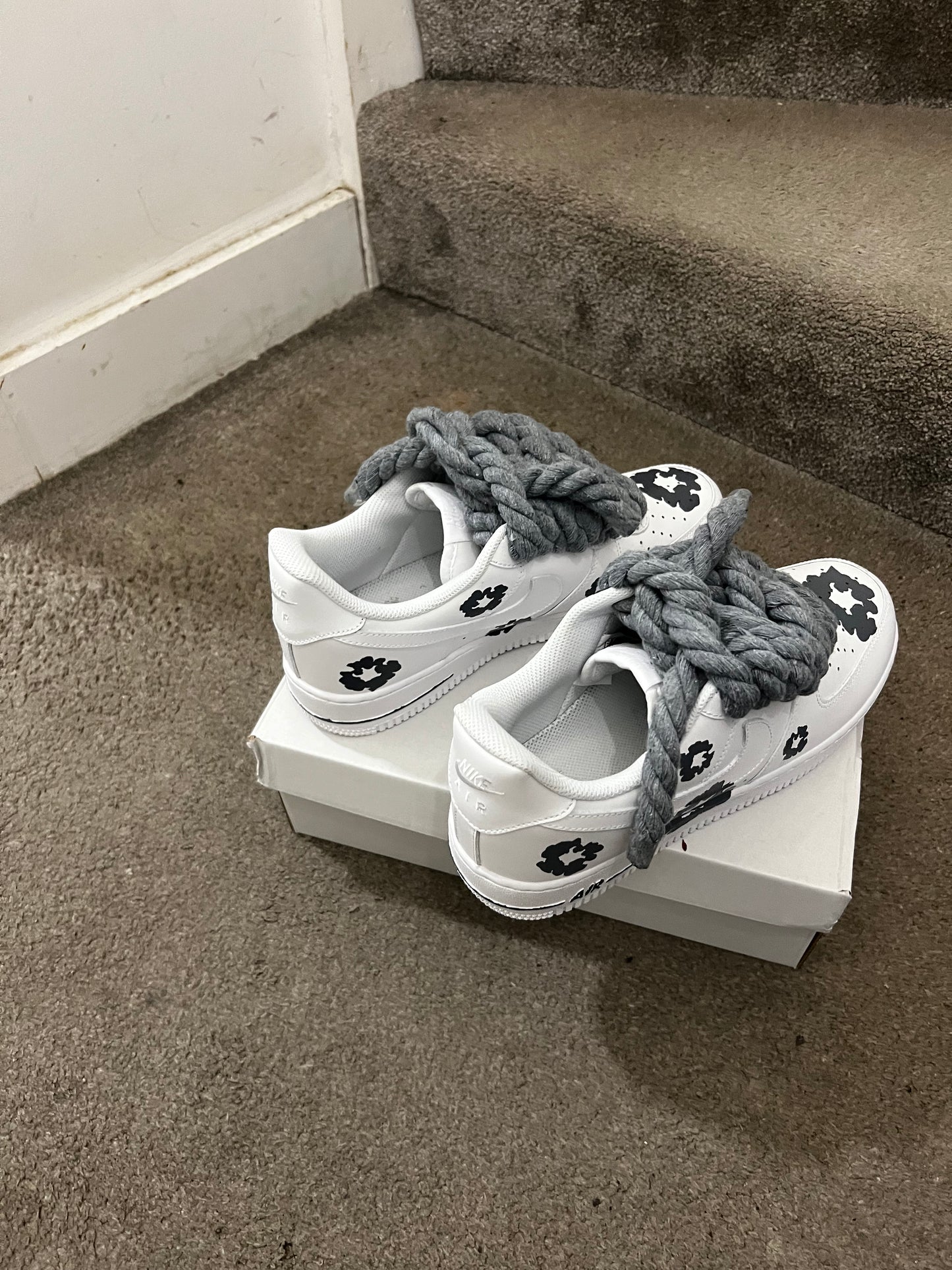 CUSTOM FORCE 1 GREY DENIM MADE