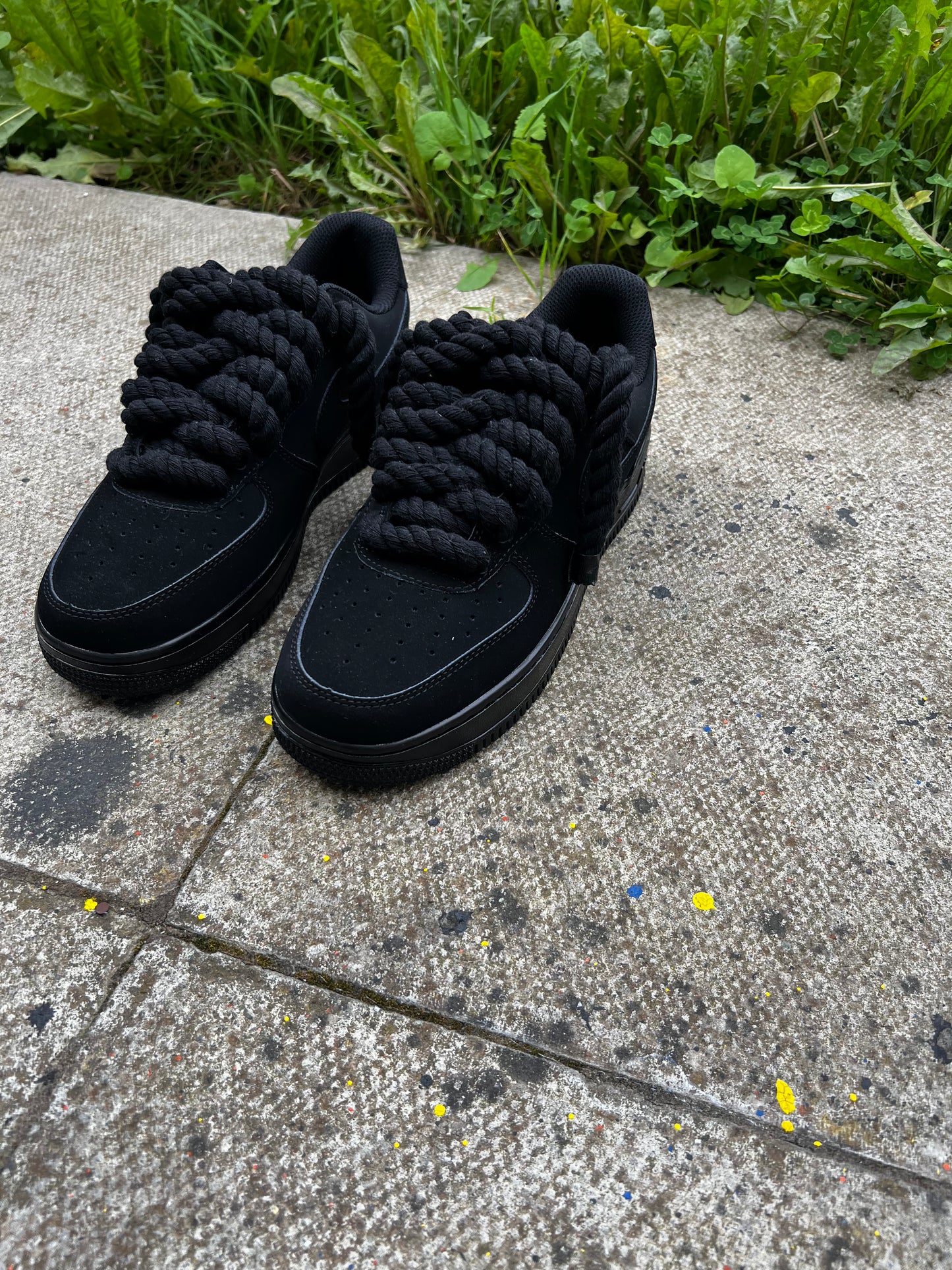 ALL BLACK SUEDE CUSTOM PAIRS  FORCE 1