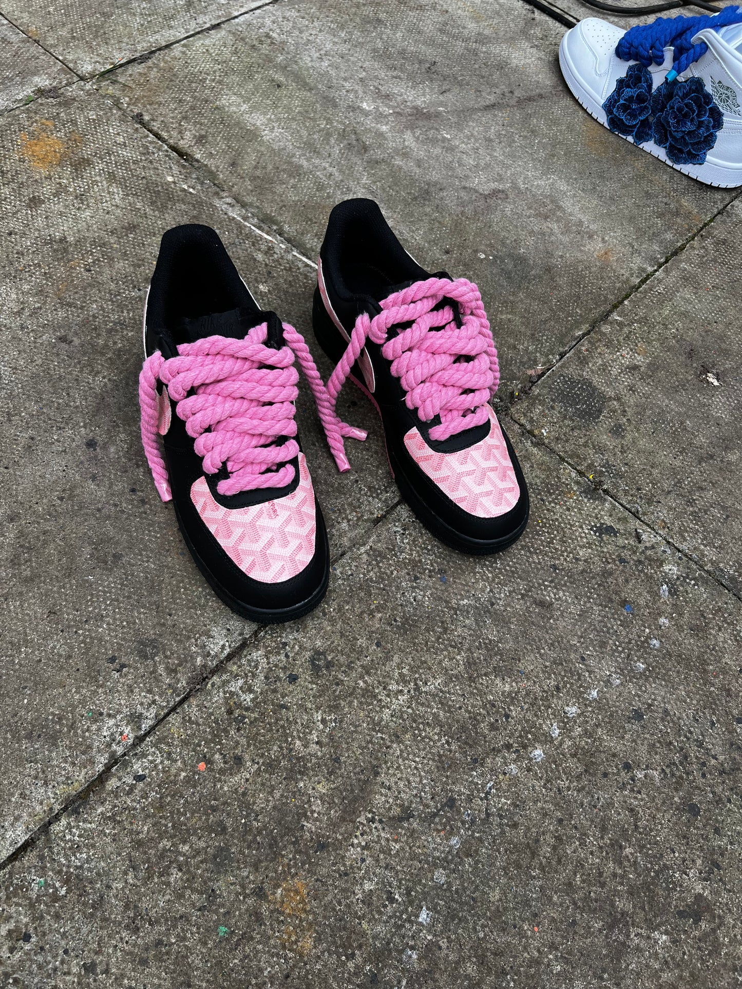 CUSTOM PINK GOYARD BLACK AIR FORCE  1