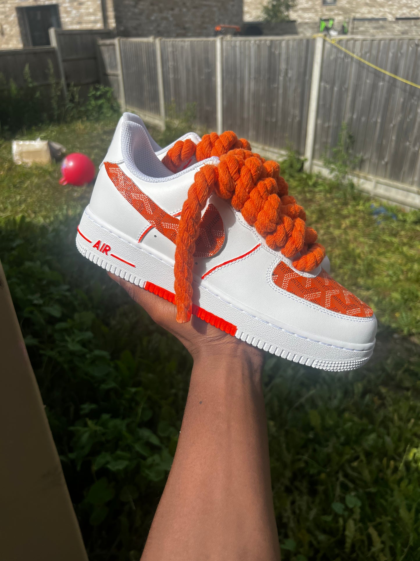 CUSTOM ORANGE GOYARD AIR FORCE 1