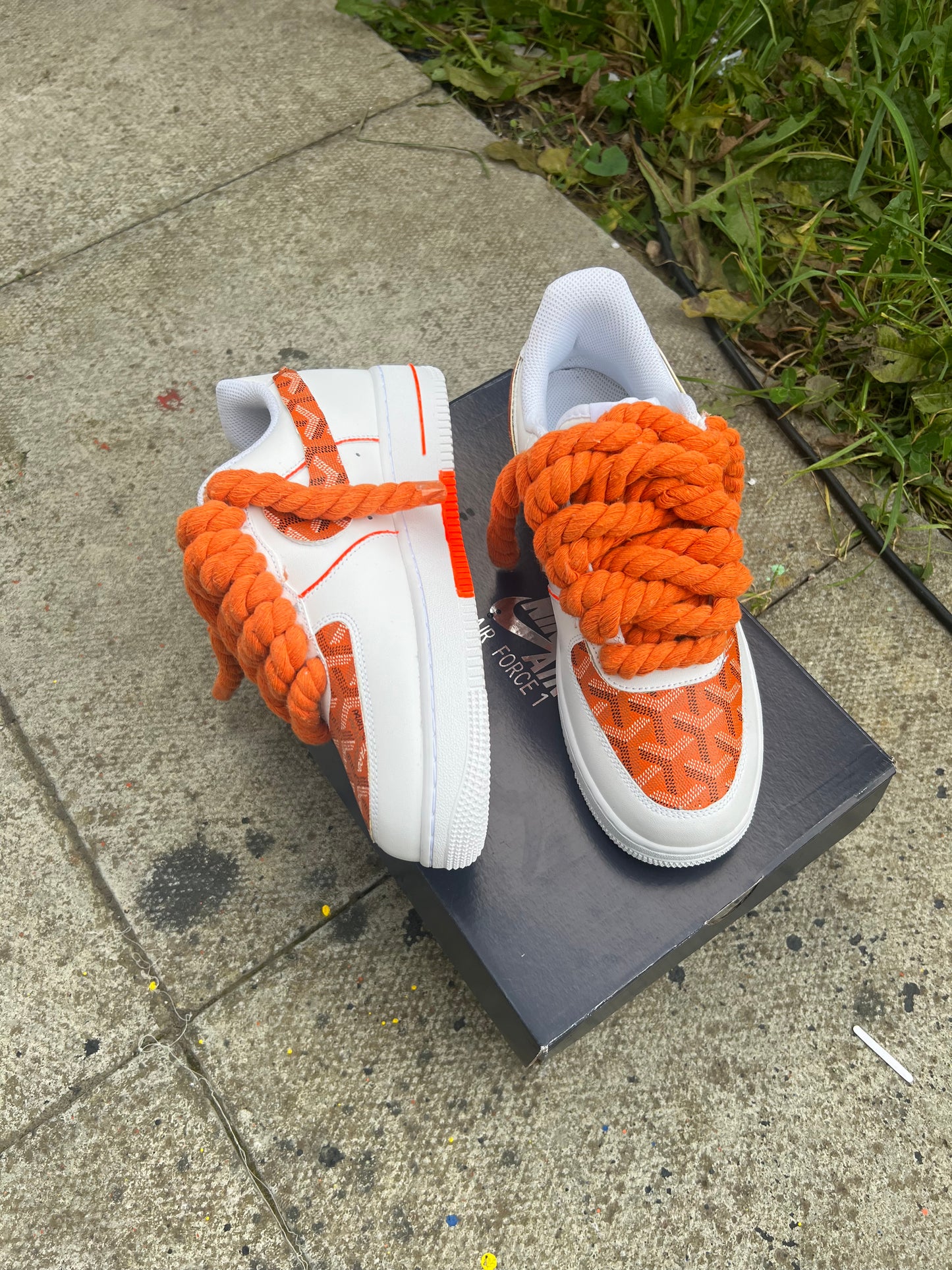 CUSTOM ORANGE GOYARD AIR FORCE 1