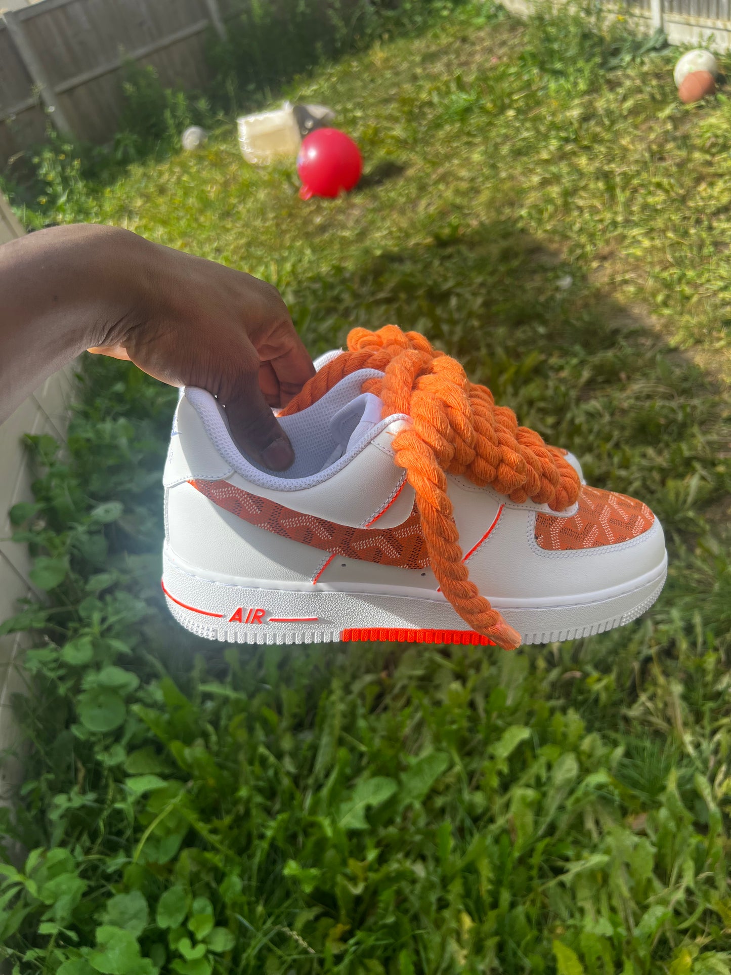 CUSTOM ORANGE GOYARD AIR FORCE 1