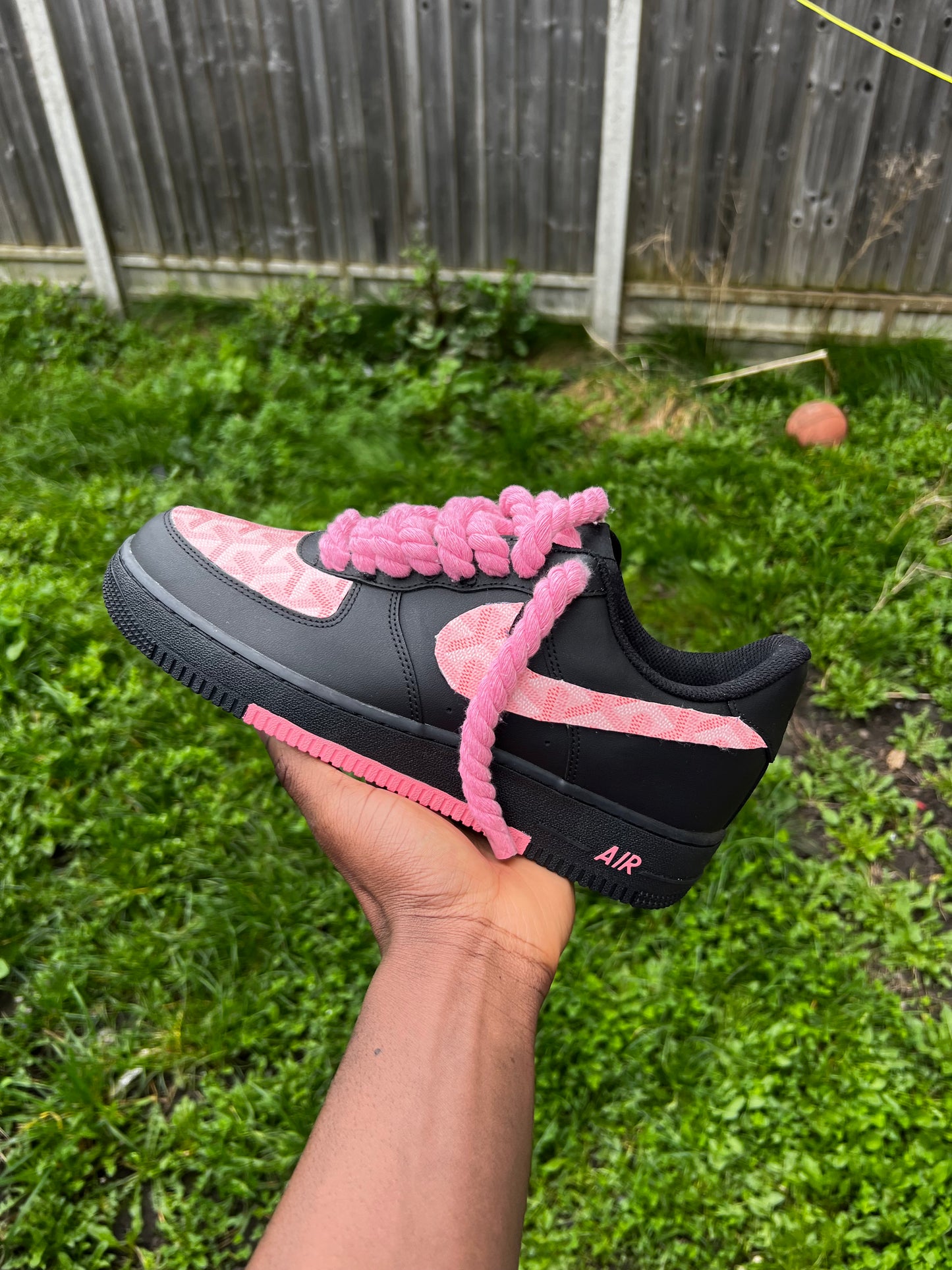 CUSTOM PINK GOYARD BLACK AIR FORCE  1