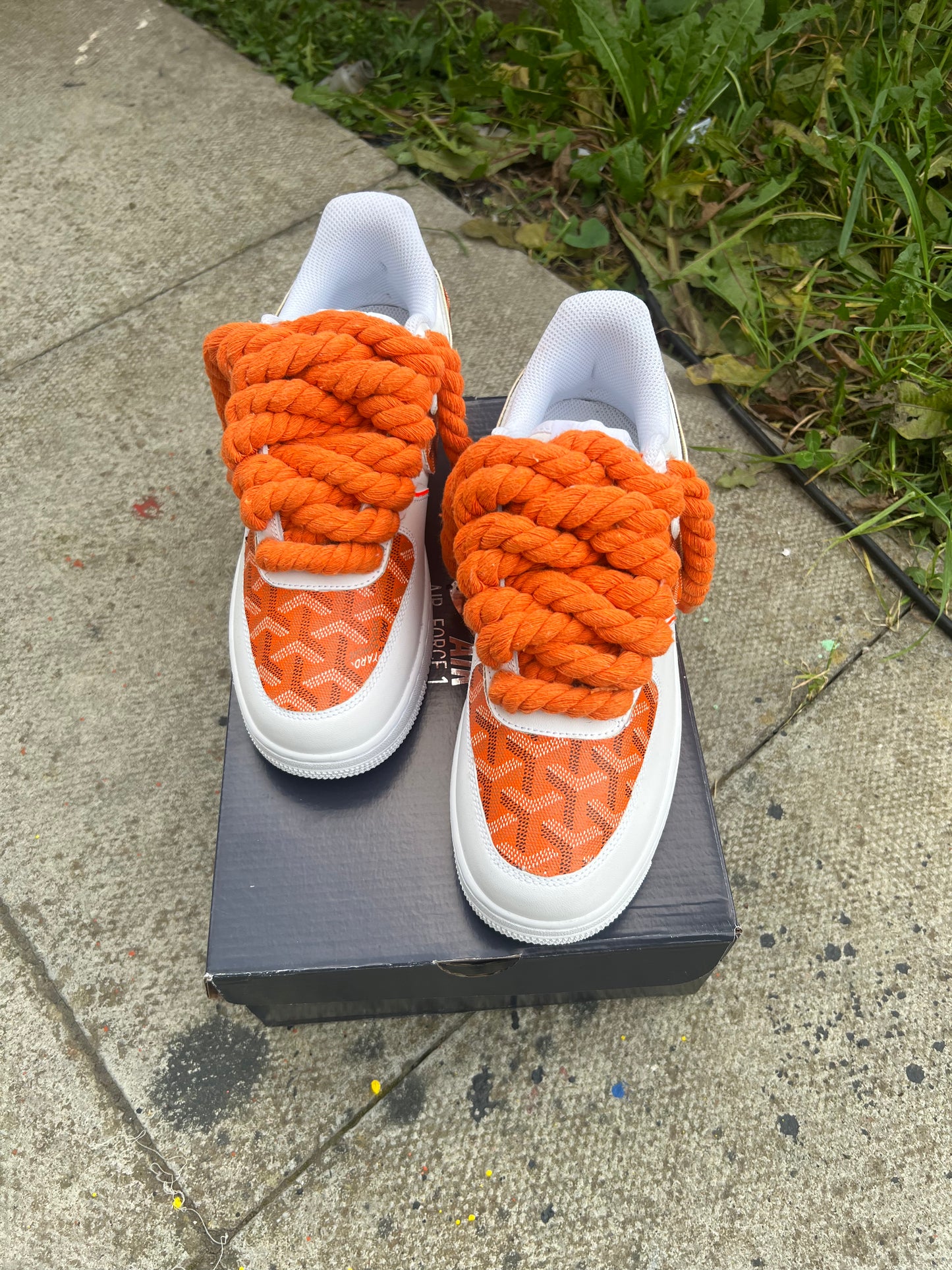 CUSTOM ORANGE GOYARD AIR FORCE 1