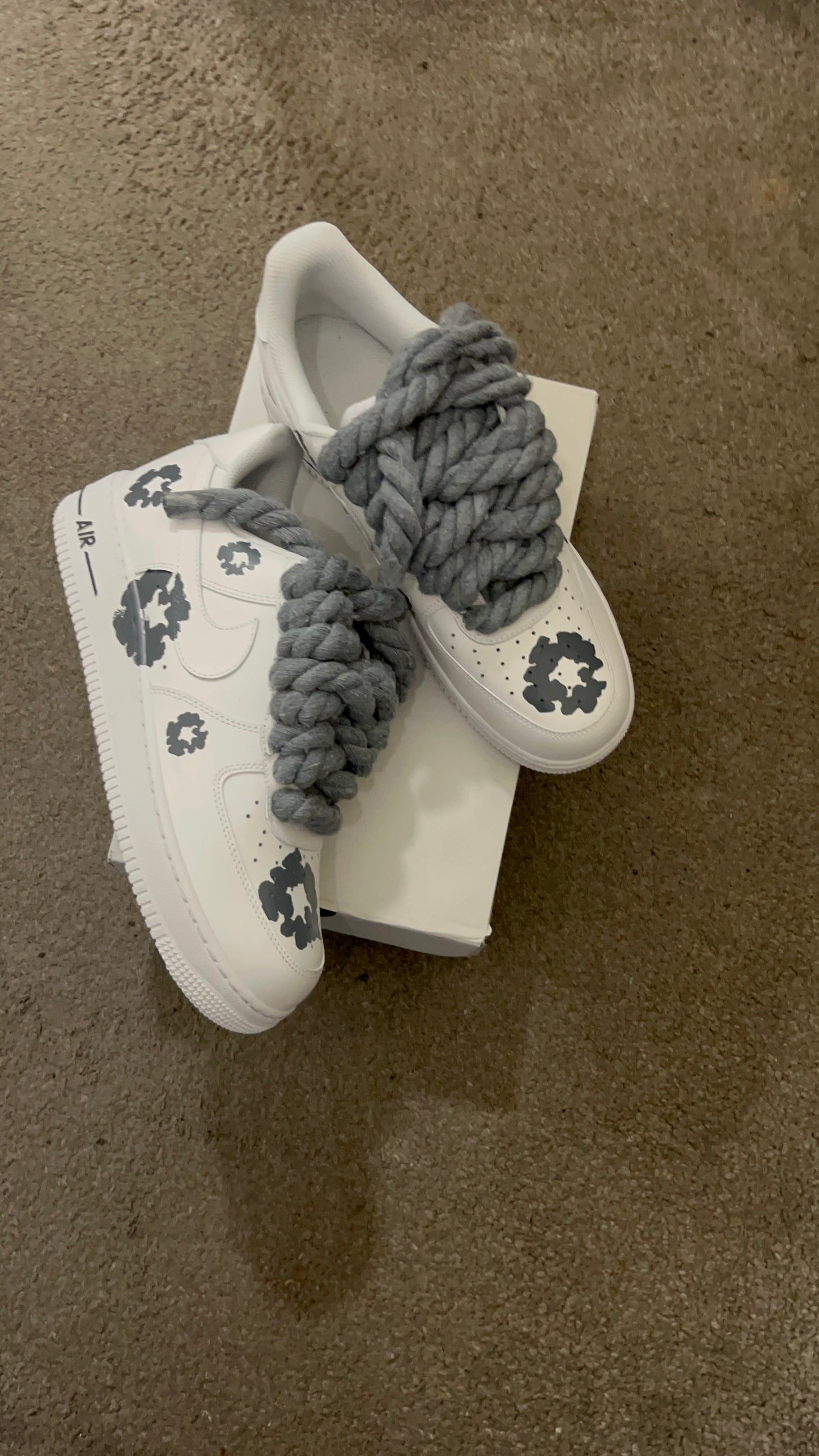 CUSTOM FORCE 1 GREY DENIM MADE