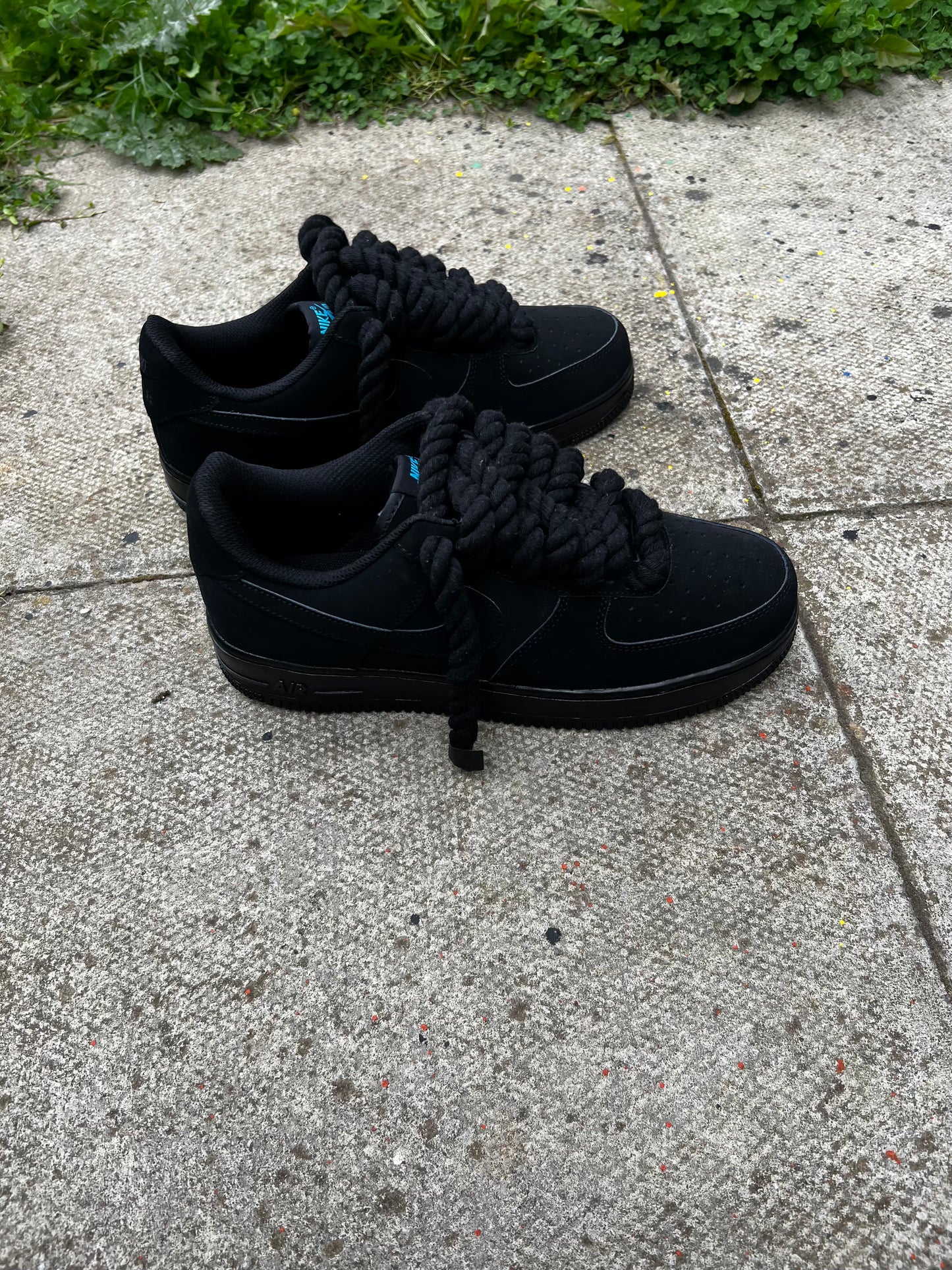 ALL BLACK SUEDE CUSTOM PAIRS  FORCE 1