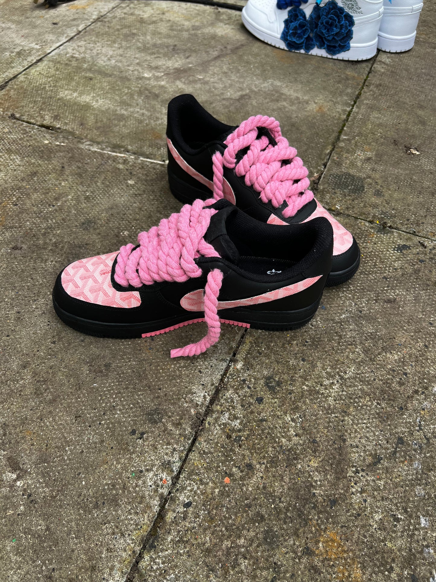 CUSTOM PINK GOYARD BLACK AIR FORCE  1