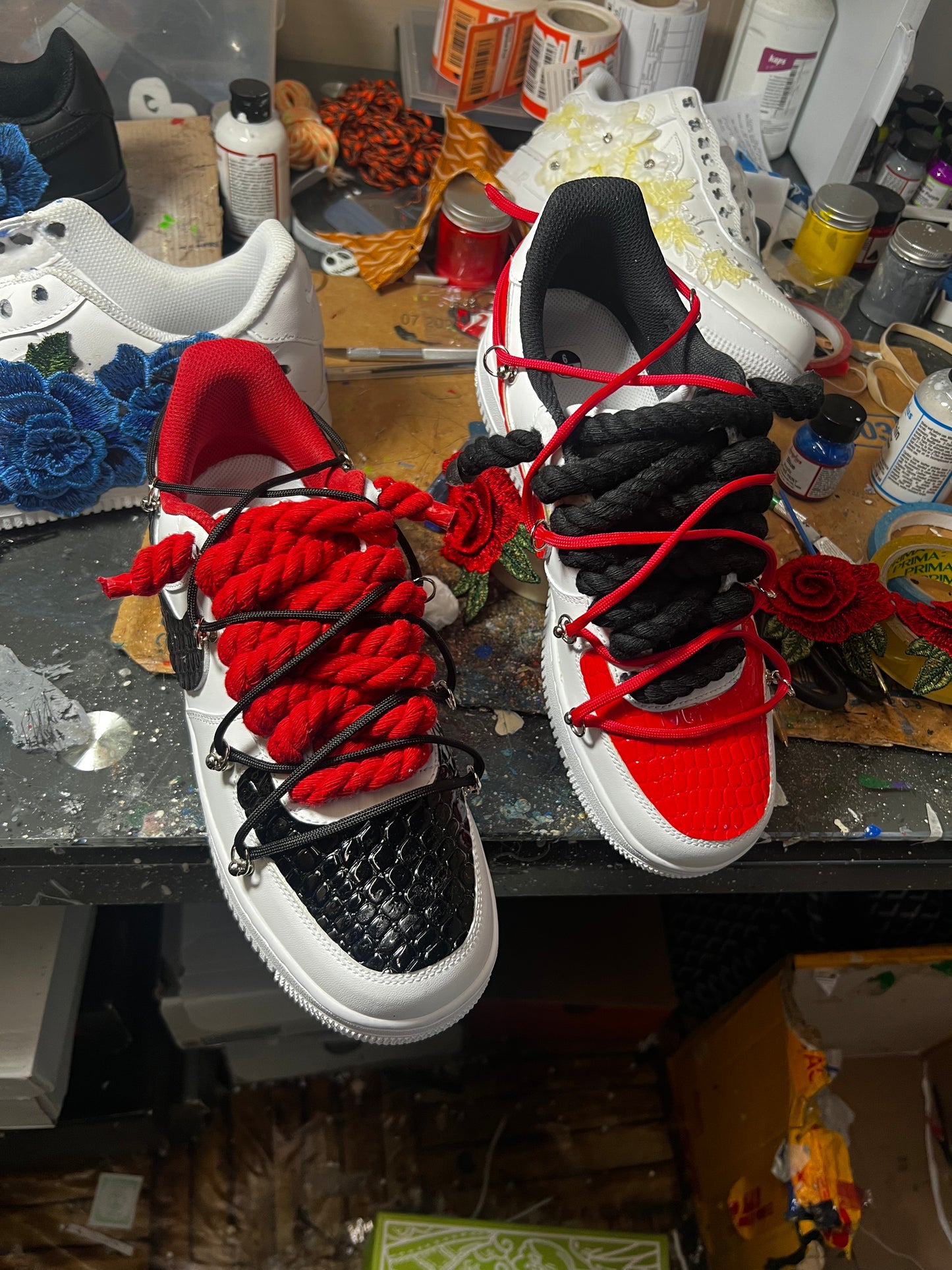 CUSTOM FORCE 1 RED AND BLACK