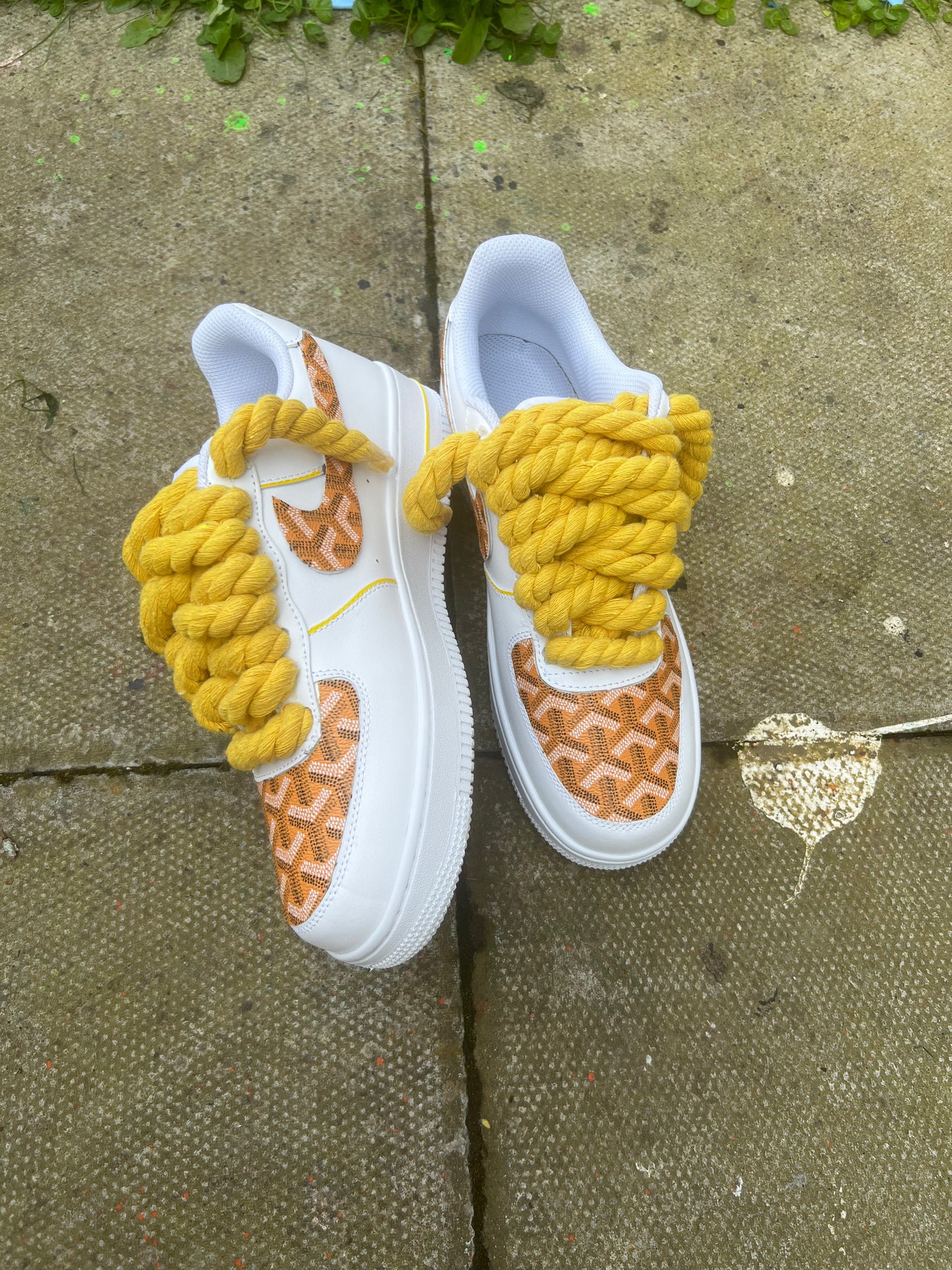CUSTOM AIR FORCE 1 YELLOW GOYARD.