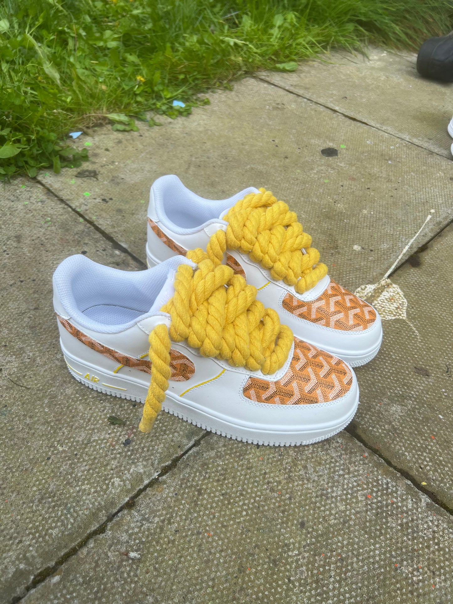 CUSTOM AIR FORCE 1 YELLOW GOYARD.