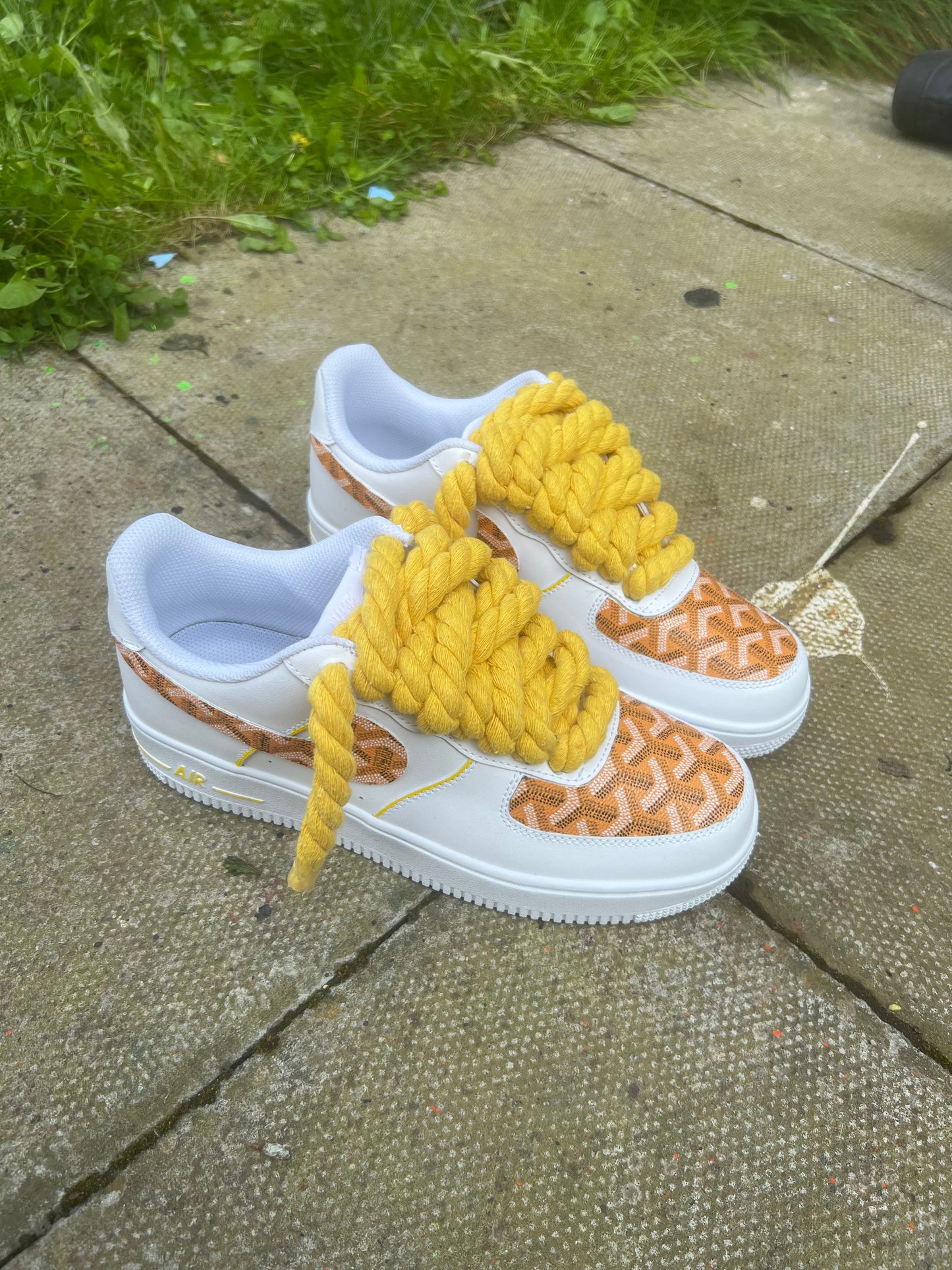 CUSTOM AIR FORCE 1 YELLOW GOYARD.