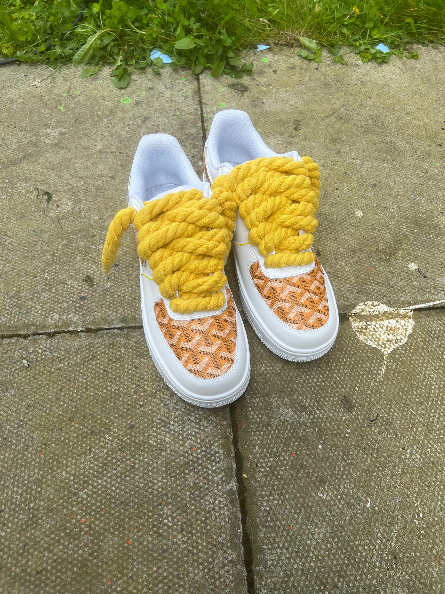 CUSTOM AIR FORCE 1 YELLOW GOYARD.