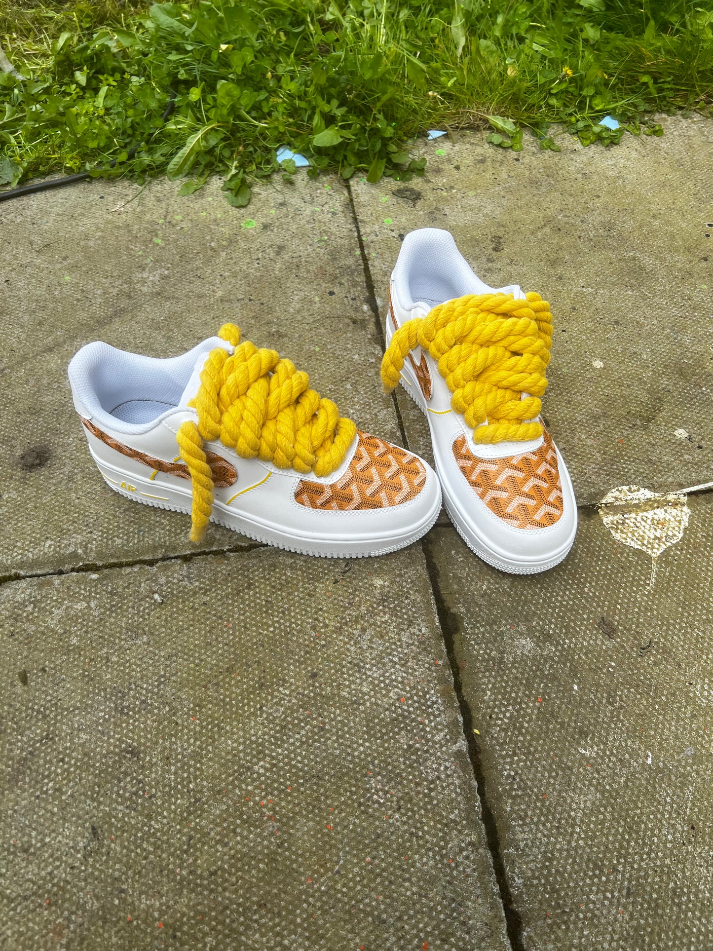 CUSTOM AIR FORCE 1 YELLOW GOYARD.