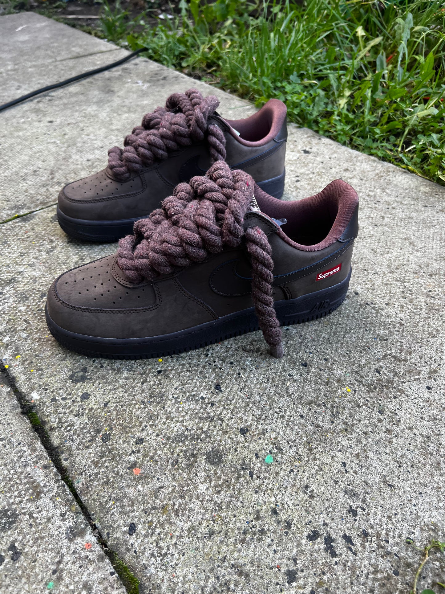 CHOCOLATE SUPREME AIR FORCE 1 ROPE LACE