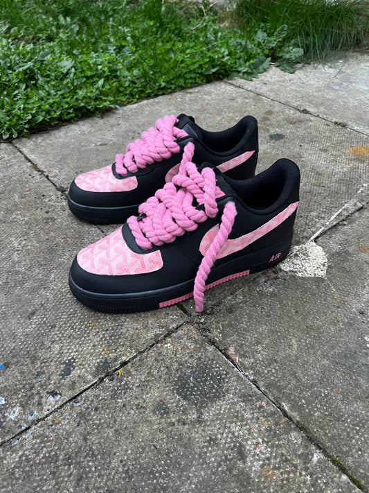 CUSTOM PINK GOYARD BLACK AIR FORCE  1