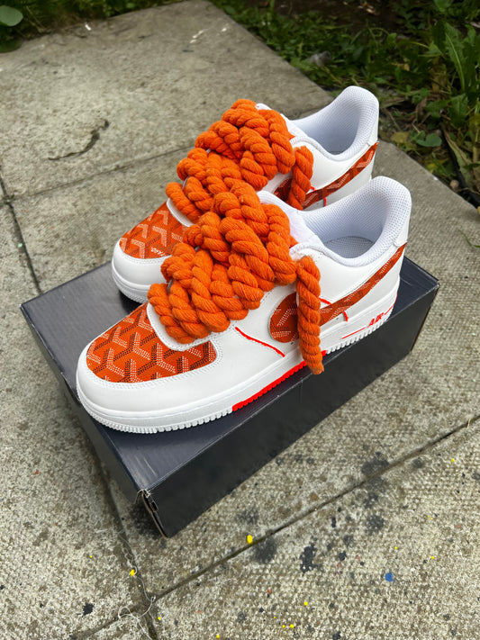 CUSTOM ORANGE GOYARD AIR FORCE 1