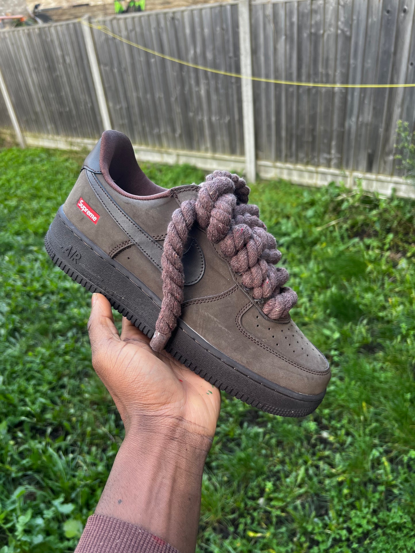 CHOCOLATE SUPREME AIR FORCE 1 ROPE LACE