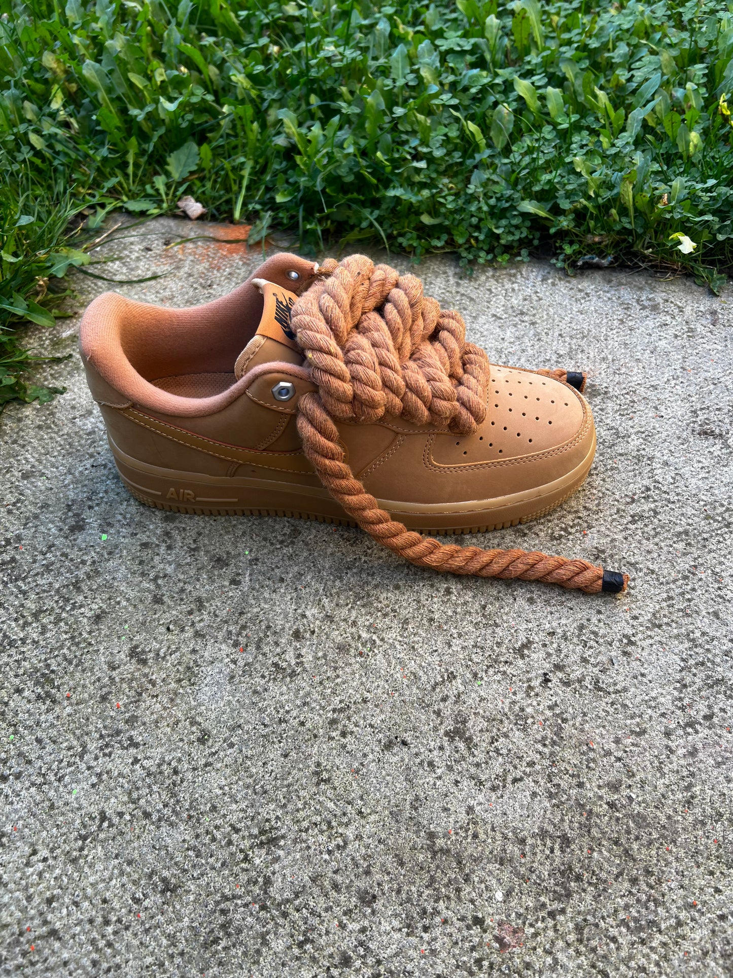 FORCE 1 BROWN ROPE LACE - creps customs