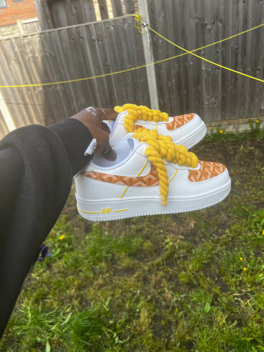 CUSTOM AIR FORCE 1 YELLOW GOYARD.