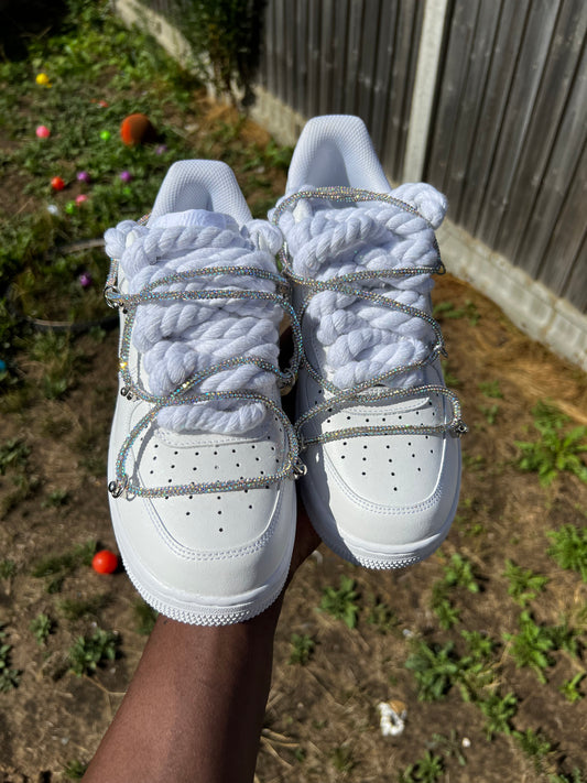 FORCE 1 SILVER BLING - creps customs