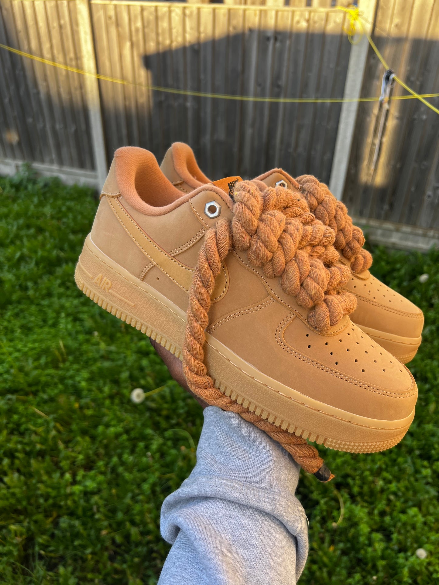 FORCE 1 BROWN ROPE LACE - creps customs