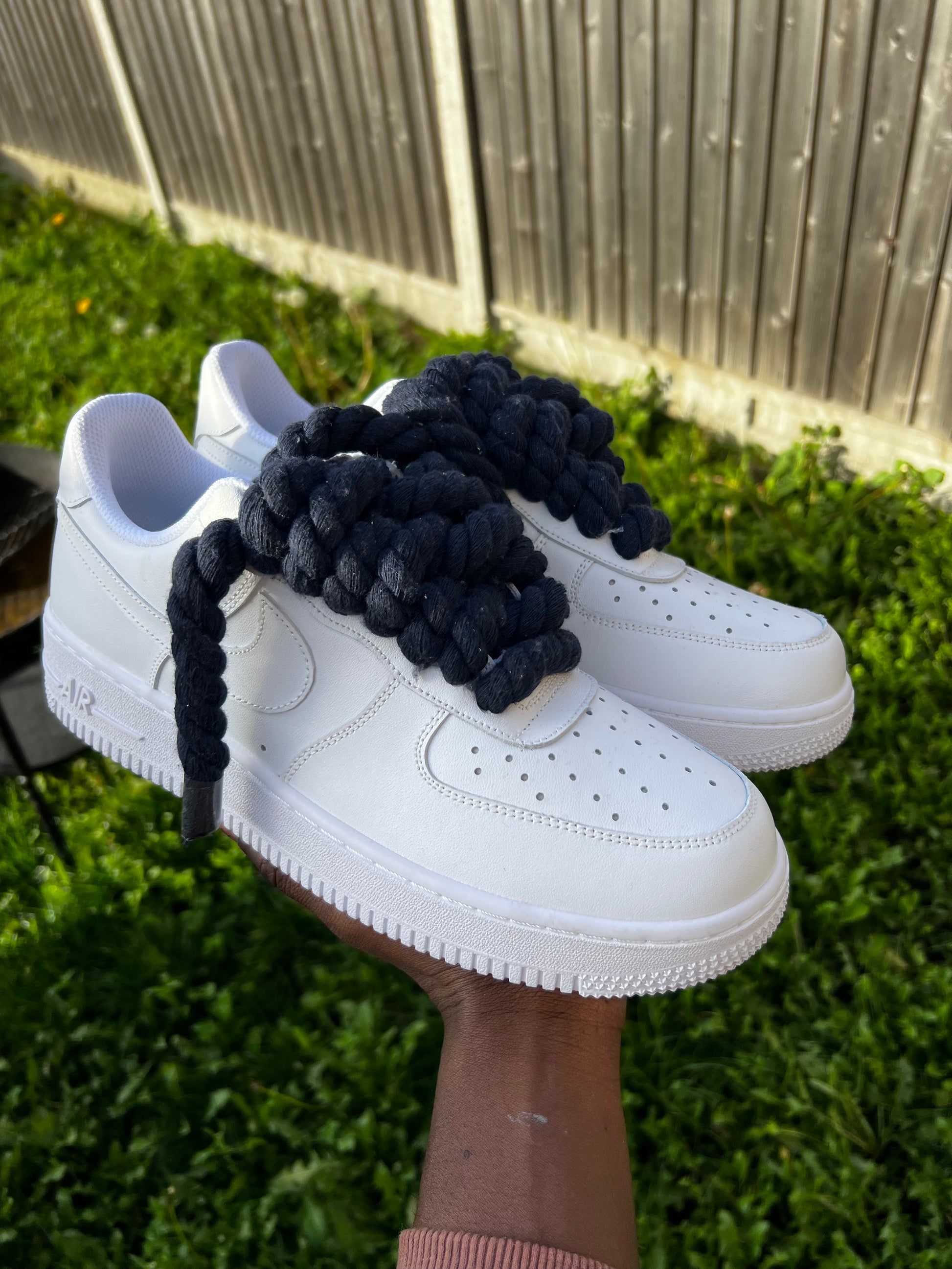 FORCE 1 BLUEBLACK ROPE LACE - creps customs