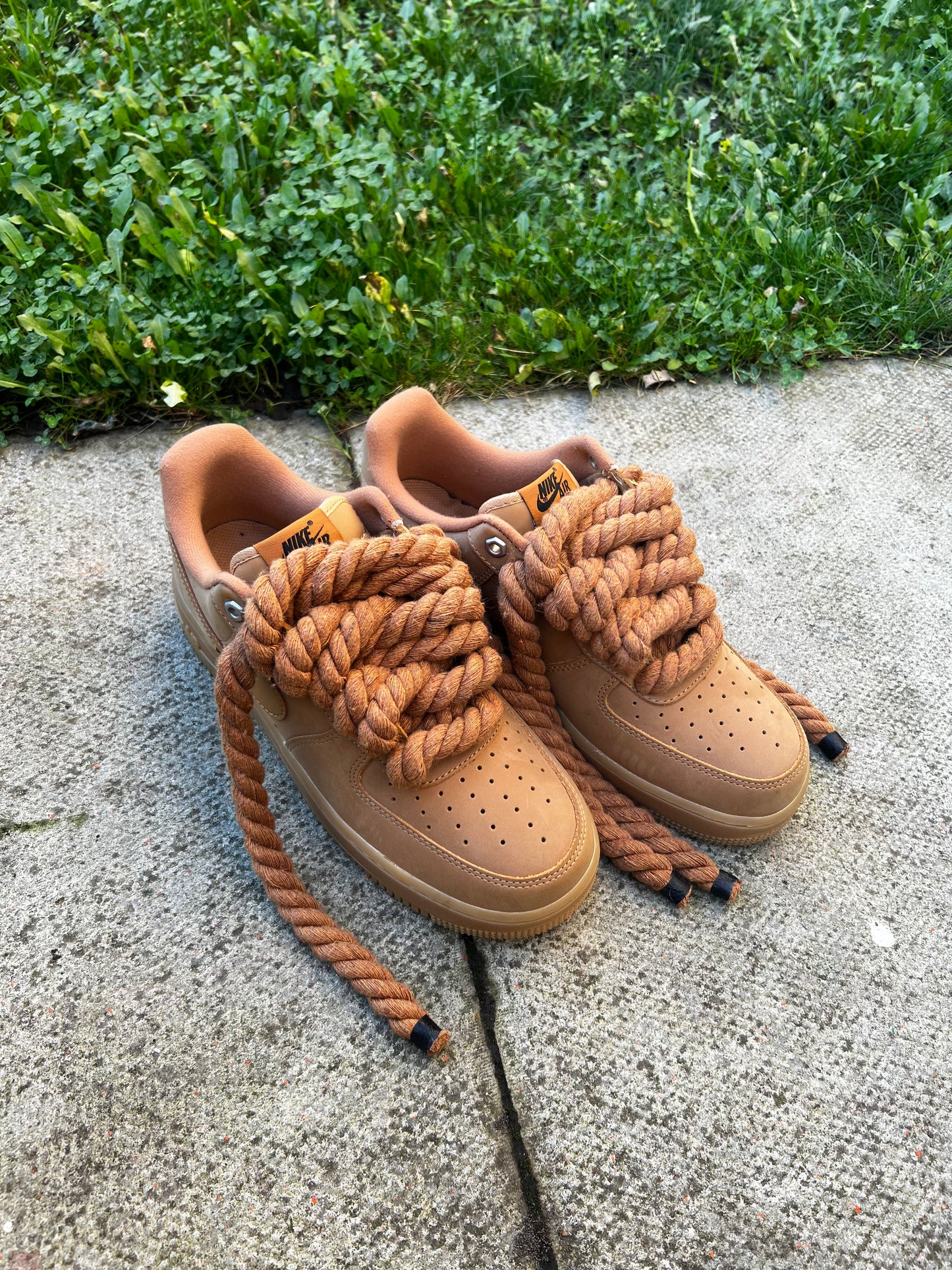 FORCE 1 BROWN ROPE LACE - creps customs